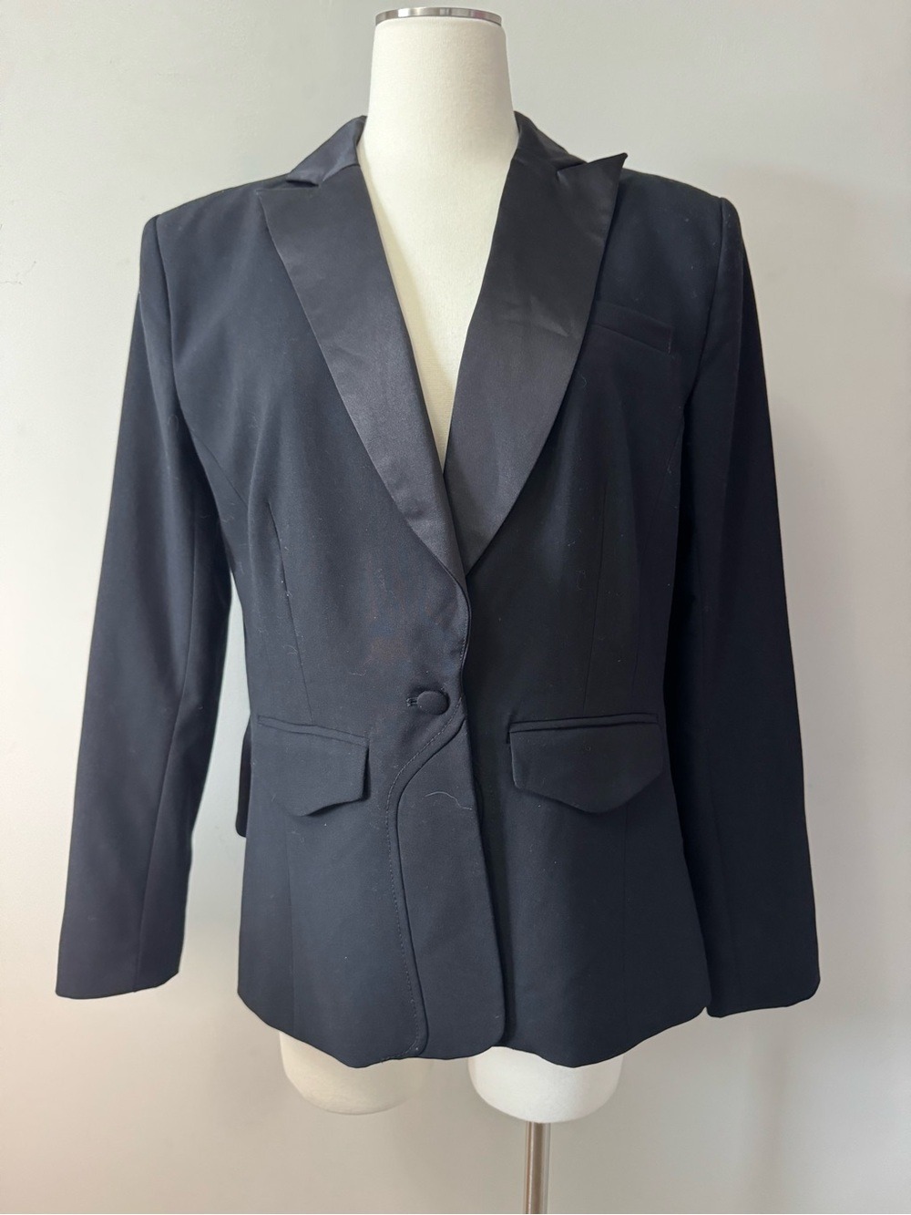 Altuzarra For Target Black Satin-Trim Tailored Tuxedo Blazer size XL